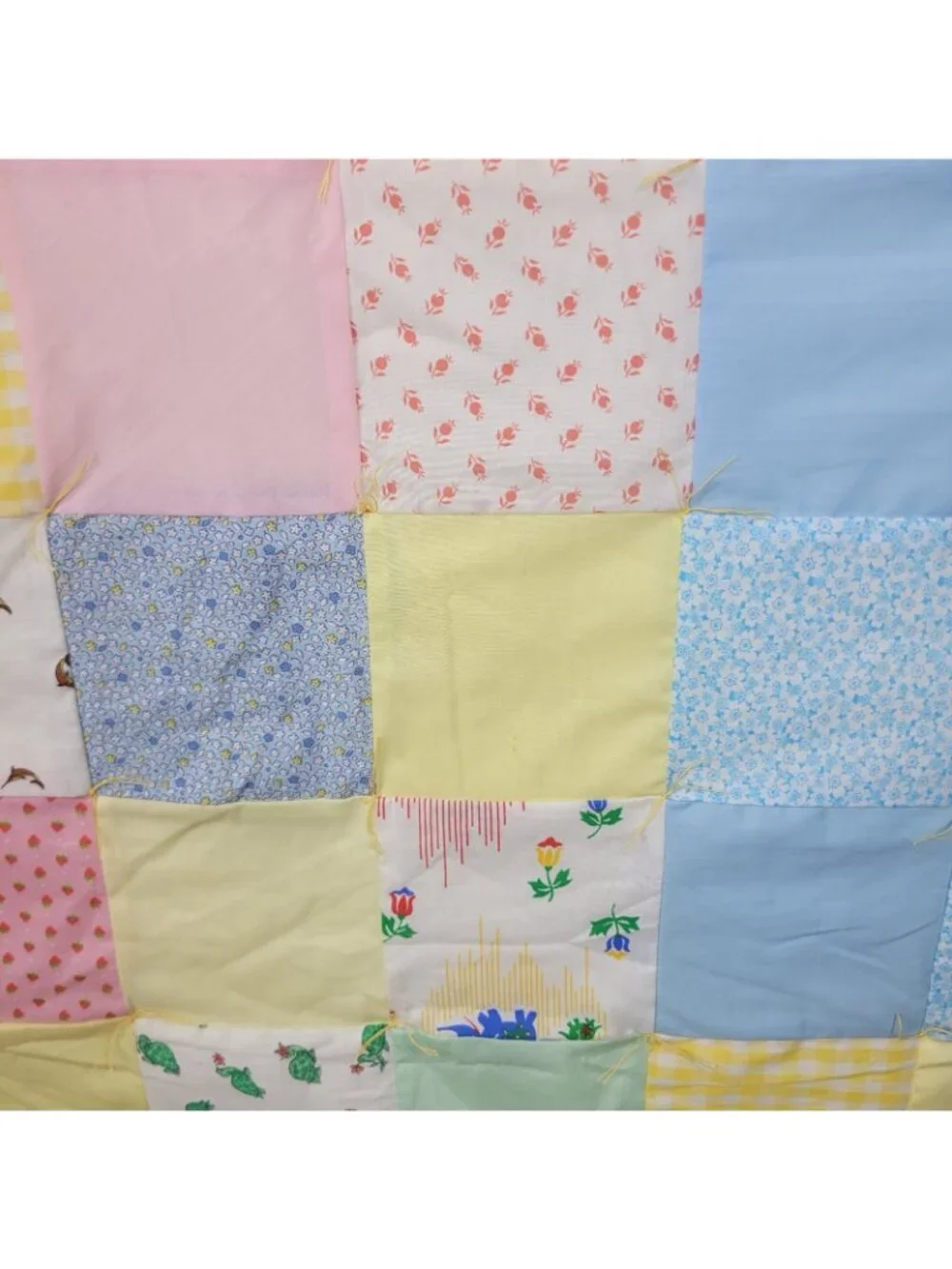 NEW Handmade Vintage Fabric Patchwork Quilt Throw Cotton Blanket 46x64 Toddler